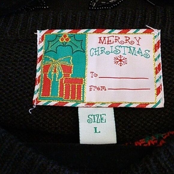 Christmas Sweater Large Elfie Ugly Pullover - Picture 13 of 14